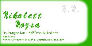 nikolett mozsa business card